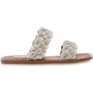 Cream Braided Sandals with Woven Straps